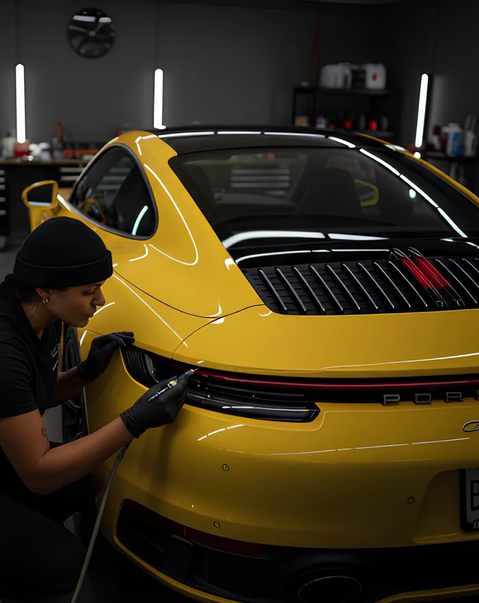 Professional auto detailing service in Lowell MA featuring interior and exterior car detailing, ceramic coating, paint correction, premium car wash, scratch repair, leather and plastic protection by Aline Details fotos de review 1 1 11zon